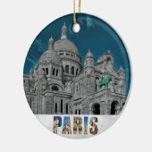 Parijs Frankrijk Sacre Coeur Kerstmis Keramisch Ornament (Links)