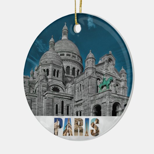Parijs Frankrijk Sacre Coeur Kerstmis Keramisch Ornament (Links)