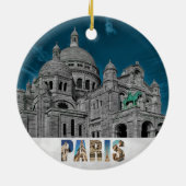 Parijs Frankrijk Sacre Coeur Kerstmis Keramisch Ornament (Achterkant)