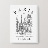 Parijs Frankrijk – Schets met Eiffeltoren & Café Button (Voorkant)