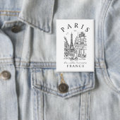 Parijs Frankrijk – Schets met Eiffeltoren & Café Button (Insitu)