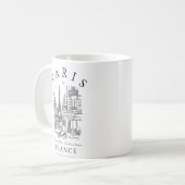 Parijs Frankrijk – Schets met Eiffeltoren & Café Koffiemok (Voorkant links)
