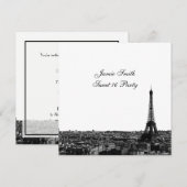 Parijs Frankrijk Skyline #1 BW Sweet 16 V Kaart (Voorkant / Achterkant)