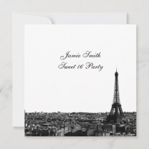 Parijs Frankrijk Skyline #1 BW Sweet 16 V Kaart