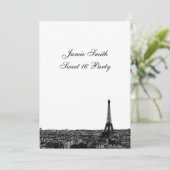 Parijs Frankrijk Skyline #1 BW Sweet 16 V Kaart (Staand voorkant)