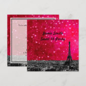Parijs Frankrijk Skyline #1 Hot Pink Red Sweet 16  Kaart (Voorkant / Achterkant)