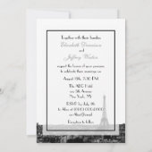 Parijs Frankrijk skyline kus #1 BW V bruiloft Kaart (Achterkant)