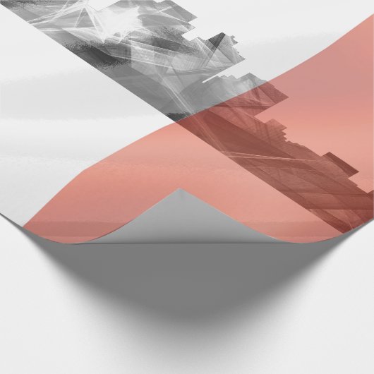 Parijs, Frankrijk Skyline met Franse vlag Cadeaupapier (Hoek)