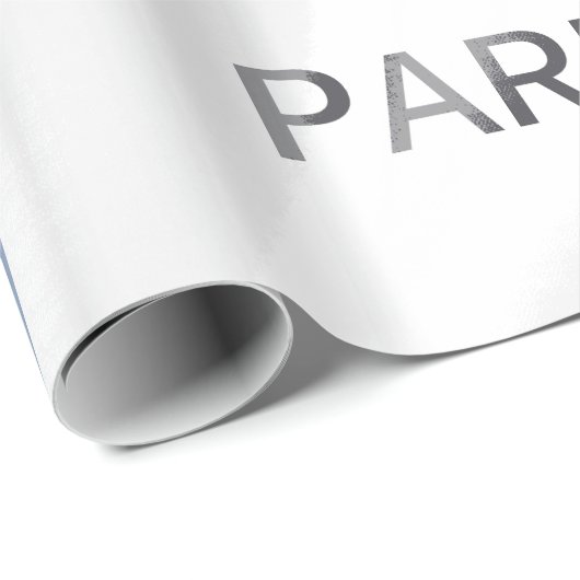 Parijs, Frankrijk Skyline met Franse vlag Cadeaupapier (Rol Hoek)