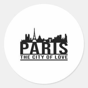 Parijs Frankrijk Stad Cityscape Skyline Gift Idee Ronde Sticker
