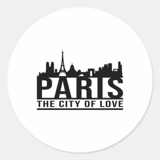 Parijs Frankrijk Stad Cityscape Skyline Gift Idee Ronde Sticker (Voorkant)