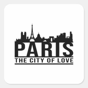 Parijs Frankrijk Stad Cityscape Skyline Gift Idee Vierkante Sticker