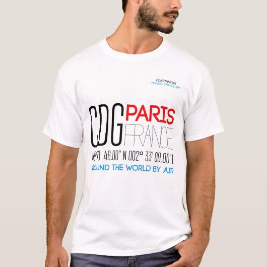 Parijs, Frankrijk Text Art T-shirt (Voorkant)