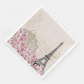 Parijs Frankrijk Travel Design met Eiffel Roze Roz Servet (Hoek)