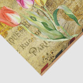 Parijs Frankrijk Tulp Decoupage Vintage Ephemera Tissuepapier (Detail)