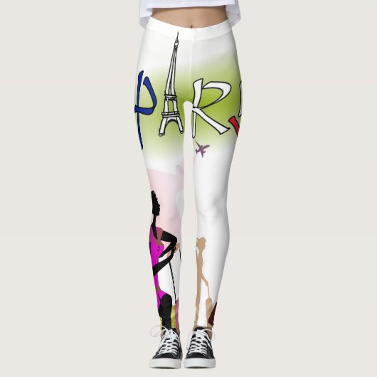 Parijs Frankrijk Vakantie Leggings (Voorkant)