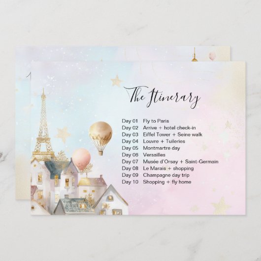 Parijs Frankrijk Verjaardag Paspoort Invoegen Kaart (Voorkant / Achterkant)