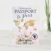 Parijs Frankrijk Verjaardag Paspoort Kaart (Voorkant)