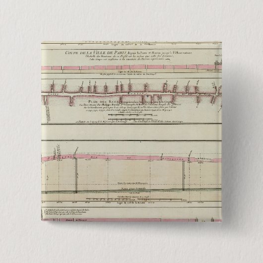 Parijs, Frankrijk Vierkante Button 5,1 Cm (Voorkant)
