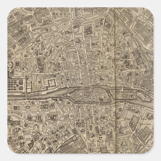 Parijs Frankrijk Vierkante Sticker (Voorkant)