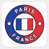 Parijs Frankrijk Vierkante Sticker (Voorkant)