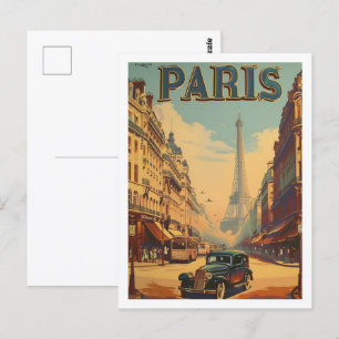 Parijs Frankrijk Vintage Beroemde Reisplaats Briefkaart
