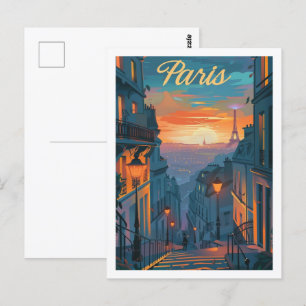 Parijs Frankrijk Vintage Beroemde Reisplaats Briefkaart