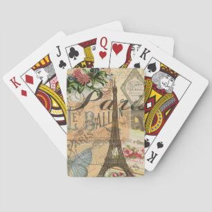 Parijs Frankrijk Vintage Reis Kleurrijke Kunstwerk Pokerkaarten