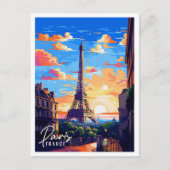 Parijs Frankrijk vintage reisillustratie Briefkaart (Voorkant)