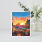 Parijs Frankrijk vintage reisillustratie Briefkaart (Staand voorkant)