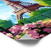 Parijs Frankrijk vintage reisillustratie Poster (Hoek)