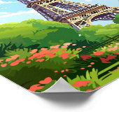 Parijs Frankrijk vintage reisillustratie Poster (Hoek)