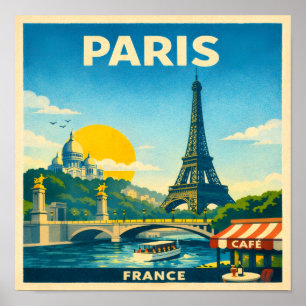 Parijs Frankrijk Vintage Reisposter Poster