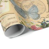 Parijs Frankrijk Vintage Reizen Kleurrijk Kunstwer Cadeaupapier (Rol Hoek)