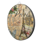Parijs Frankrijk Vintage Reizen Kleurrijk Kunstwer Dartbord (Voorkant Rechts)