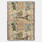 Parijs Frankrijk Vintage Reizen Kleurrijk Kunstwer Deken (Voorkant Verticaal)