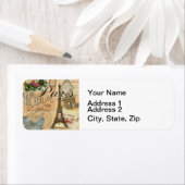 Parijs Frankrijk Vintage Reizen Kleurrijk Kunstwer Etiket (Insitu)