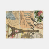 Parijs Frankrijk Vintage Reizen Kleurrijk Kunstwer Fleece Deken (Voorkant (Horizontaal))