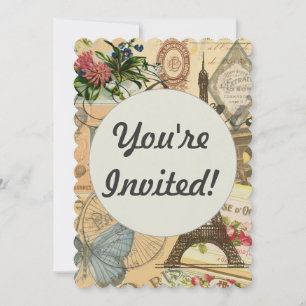 Parijs Frankrijk Vintage Reizen Kleurrijk Kunstwer Kaart