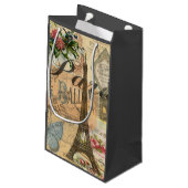 Parijs Frankrijk Vintage Reizen Kleurrijk Kunstwer Klein Cadeauzakje (Achterkant Gekanteld)