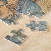 Parijs Frankrijk Vintage Reizen Kleurrijk Kunstwer Legpuzzel (Zijkant)