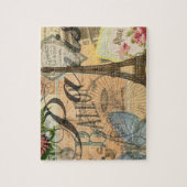 Parijs Frankrijk Vintage Reizen Kleurrijk Kunstwer Legpuzzel (Verticaal)
