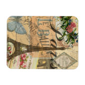 Parijs Frankrijk Vintage Reizen Kleurrijk Kunstwer Magneet (Horizontaal)