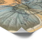 Parijs Frankrijk Vintage Reizen Kleurrijk Kunstwer Poster (Hoek)