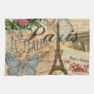 Parijs Frankrijk Vintage Reizen Kleurrijk Kunstwer Theedoek