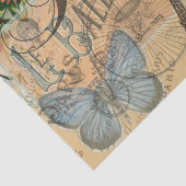 Parijs Frankrijk Vintage Reizen Kleurrijk Kunstwer Tissuepapier (Detail)