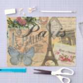 Parijs Frankrijk Vintage Reizen Kleurrijk Kunstwer Tissuepapier (Craft)