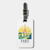 Parijs Frankrijk Vintage Reizen naar Parijs Bagagelabel (Voorkant verticaal)