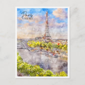Parijs Frankrijk vintage reizen waterverf Briefkaart (Voorkant)