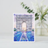 Parijs Frankrijk vintage reizen waterverf Briefkaart (Staand voorkant)